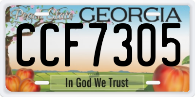 GA license plate CCF7305