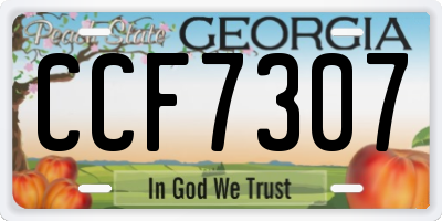 GA license plate CCF7307