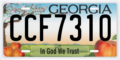 GA license plate CCF7310