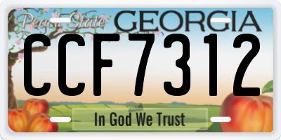 GA license plate CCF7312