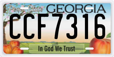 GA license plate CCF7316