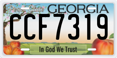 GA license plate CCF7319