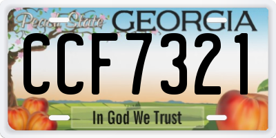 GA license plate CCF7321