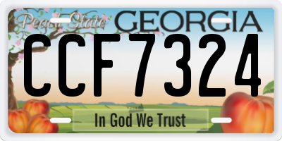 GA license plate CCF7324