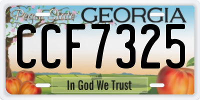 GA license plate CCF7325