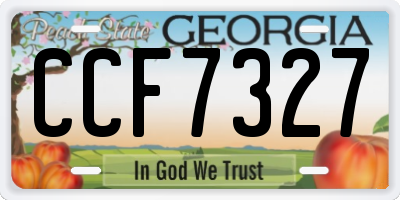 GA license plate CCF7327