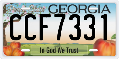 GA license plate CCF7331