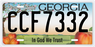 GA license plate CCF7332