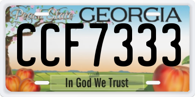 GA license plate CCF7333