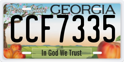 GA license plate CCF7335