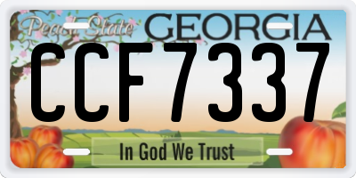 GA license plate CCF7337