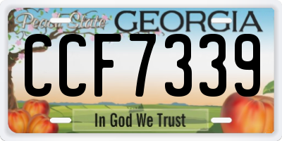 GA license plate CCF7339