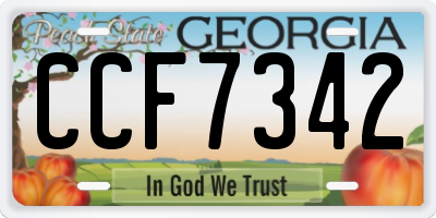 GA license plate CCF7342