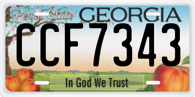 GA license plate CCF7343