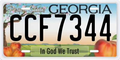 GA license plate CCF7344