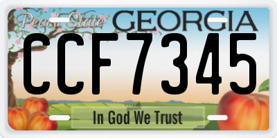 GA license plate CCF7345