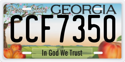 GA license plate CCF7350