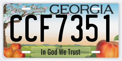 GA license plate CCF7351