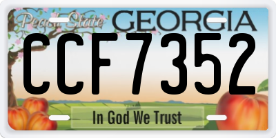 GA license plate CCF7352