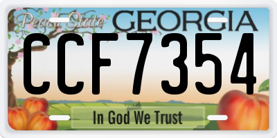 GA license plate CCF7354