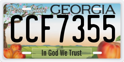 GA license plate CCF7355