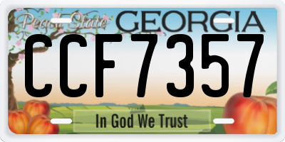 GA license plate CCF7357