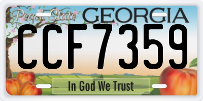 GA license plate CCF7359
