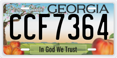 GA license plate CCF7364
