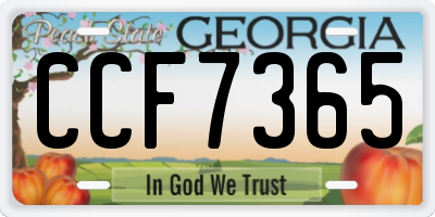 GA license plate CCF7365