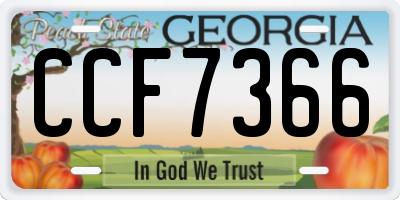 GA license plate CCF7366