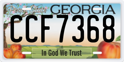 GA license plate CCF7368