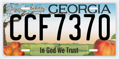 GA license plate CCF7370