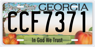 GA license plate CCF7371