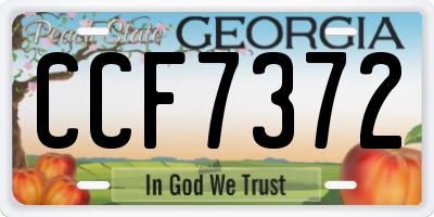GA license plate CCF7372