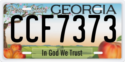 GA license plate CCF7373