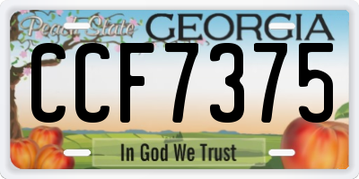 GA license plate CCF7375