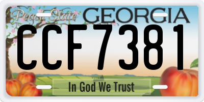 GA license plate CCF7381