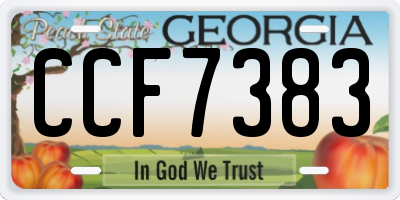 GA license plate CCF7383
