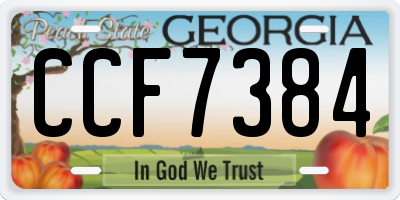 GA license plate CCF7384