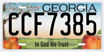 GA license plate CCF7385