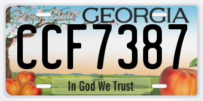 GA license plate CCF7387