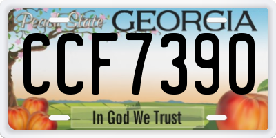 GA license plate CCF7390