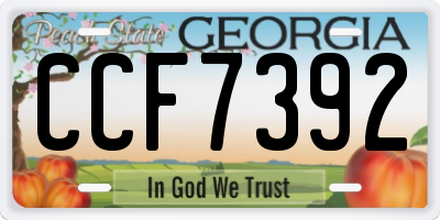 GA license plate CCF7392