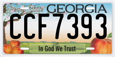 GA license plate CCF7393