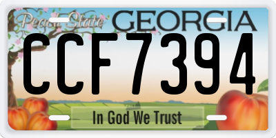 GA license plate CCF7394