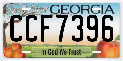 GA license plate CCF7396