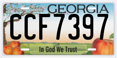 GA license plate CCF7397