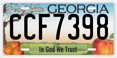 GA license plate CCF7398