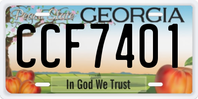 GA license plate CCF7401