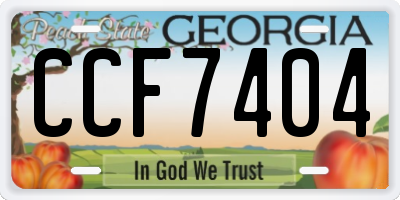 GA license plate CCF7404